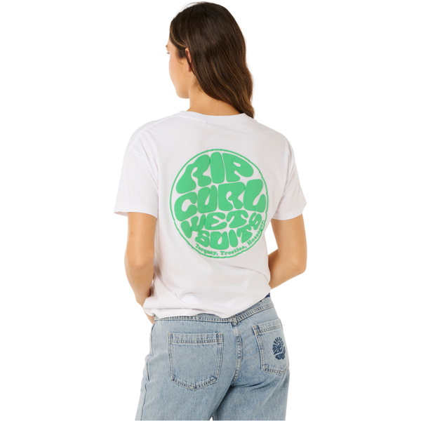 2026 Rip Curl Frauen Icons Of Surf Relaxed Tee 0EGWTE - Optical White